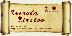 Kosovka Mirilov vizit kartica